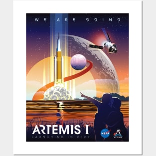 NASA Artemis I Retro Poster Shirt (2-Sided for Light Shirts) Posters and Art